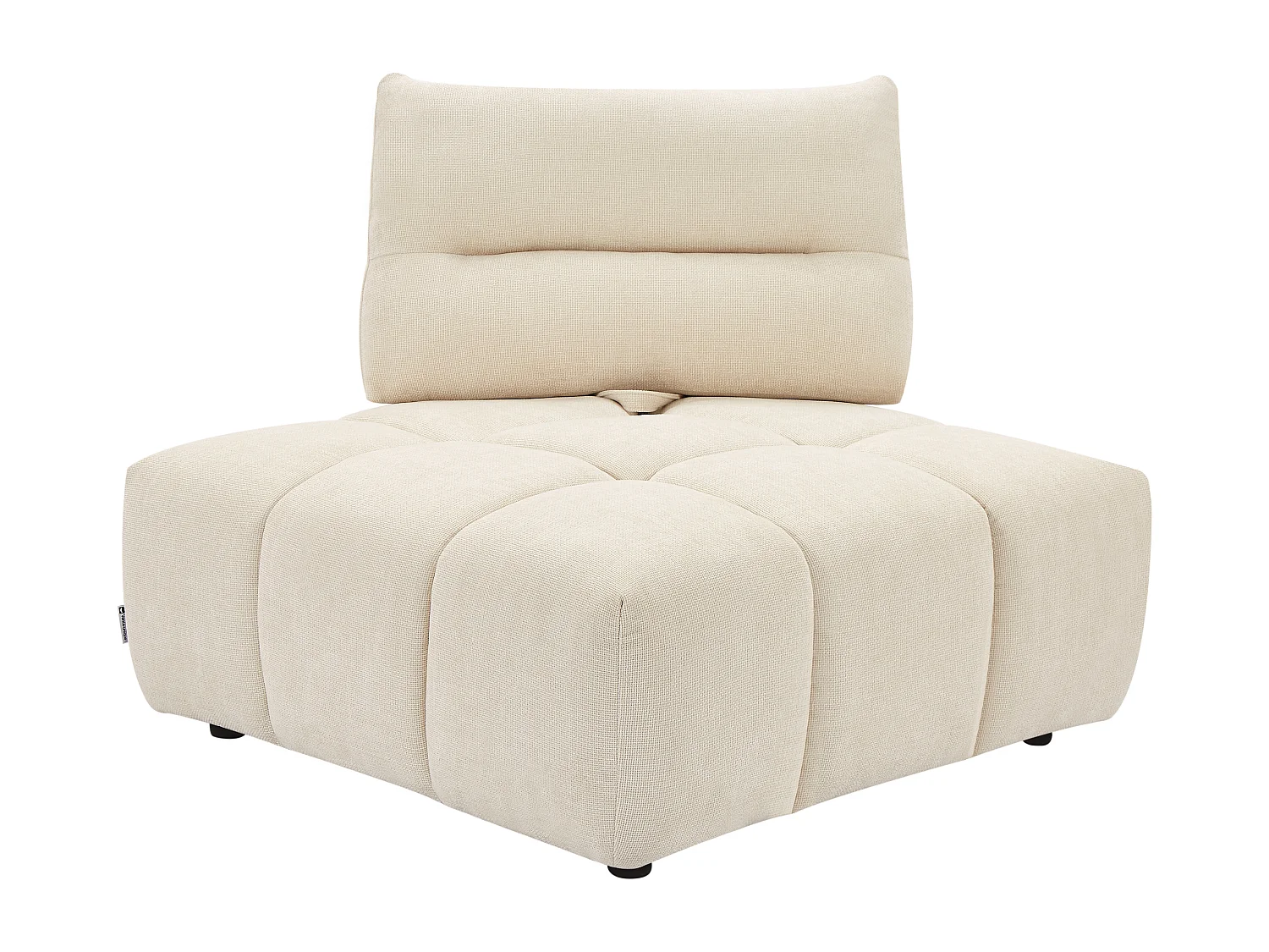 Fauteuil d'angle dossier avance-recule en tissu texturé beige APOLIU