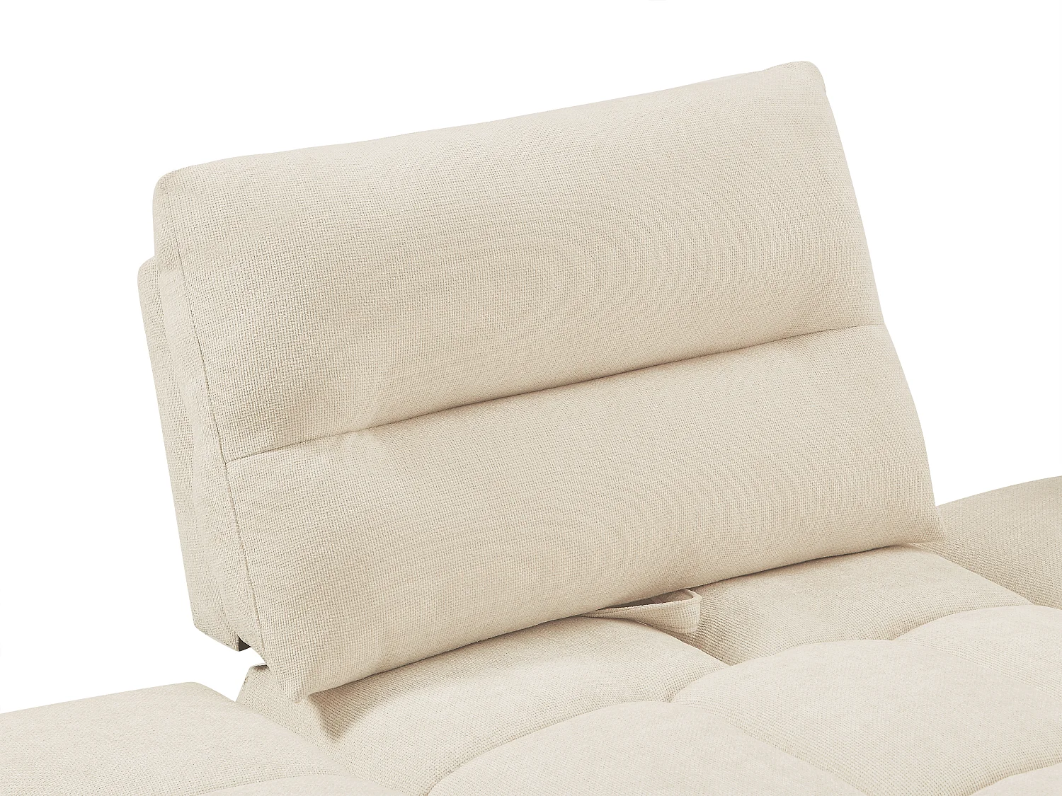 Fauteuil d'angle dossier avance-recule en tissu texturé beige APOLIU