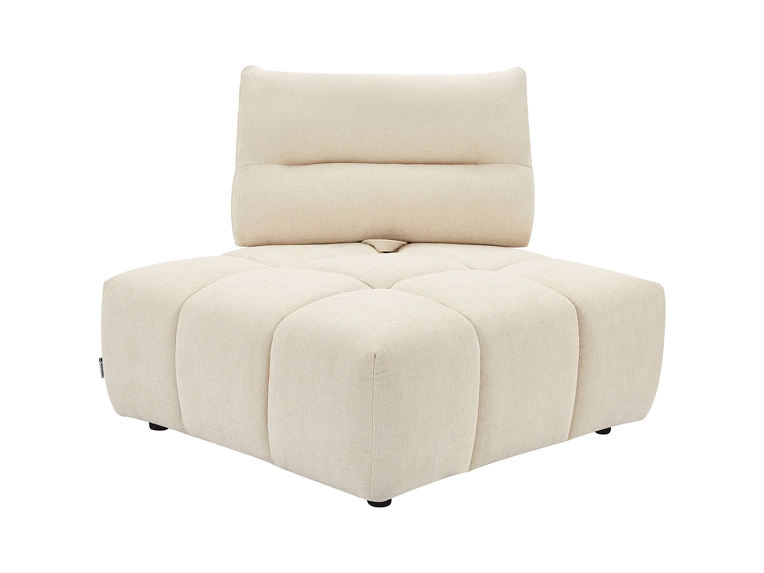 Fauteuil d'angle dossier avance-recule en tissu texturé beige APOLIU