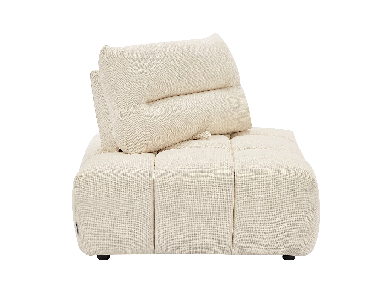 Sillón esquinero con respaldo avanzado-retroceso en tela texturizada beige APOLIU