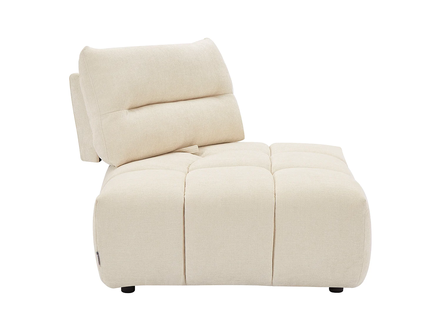 Sillón esquinero con respaldo avanzado-retroceso en tela texturizada beige APOLIU