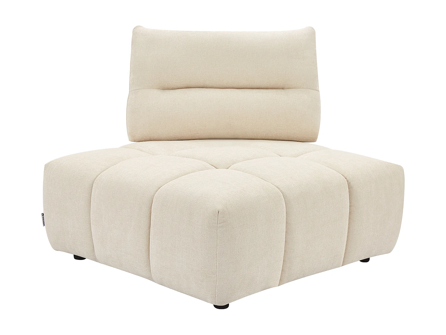 Fauteuil d'angle dossier avance-recule en tissu texturé beige APOLIU