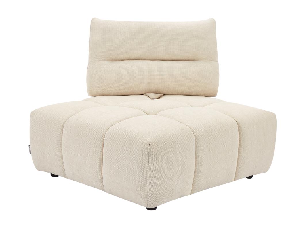 Fauteuil d'angle dossier avance-recule en tissu texturé beige APOLIU