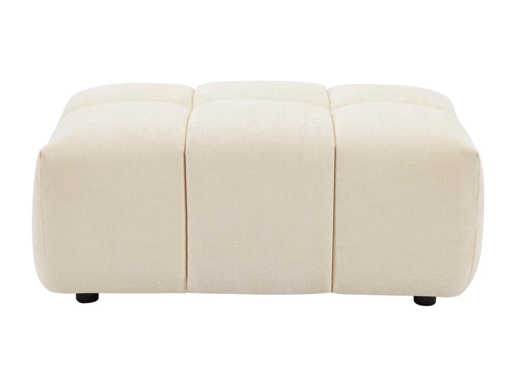 Pouf en tissu texturé beige APOLIU
