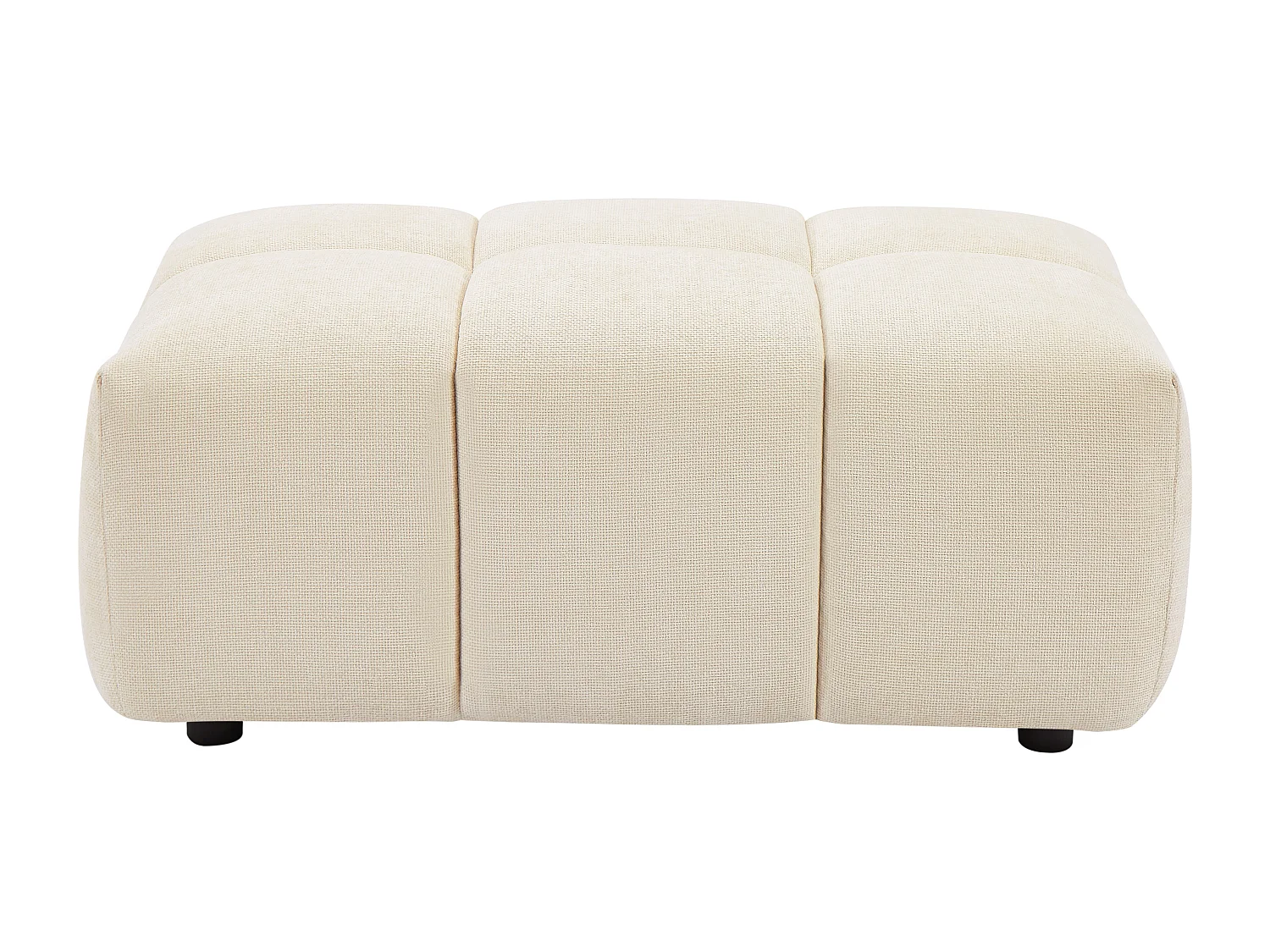 Puf de tela texturizada beige APOLIU