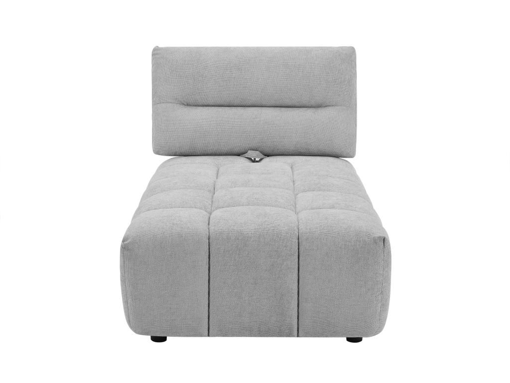 Méridienne dossier avance-recule en tissu texturé gris clair APOLIU