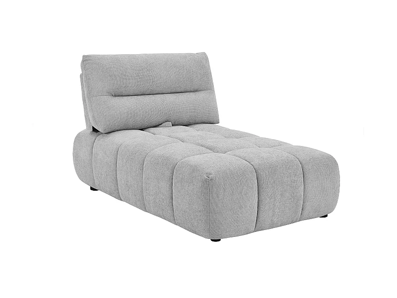 Recamiere mit verstellbarer Rückenlehne - Strukturstoff - Hellgrau - APOLIU