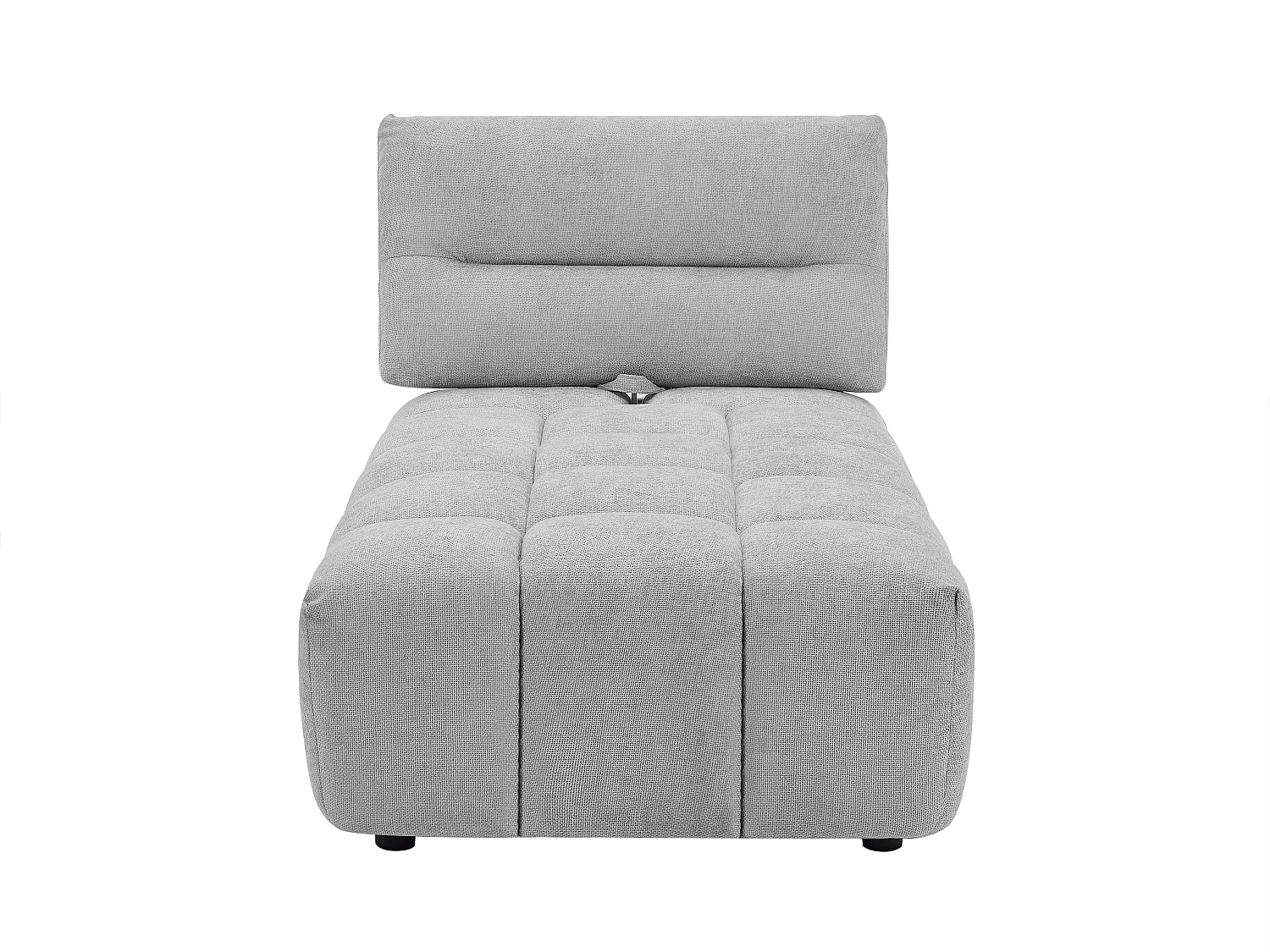 Meridienne met schuivende rugleuning van lichtgrijze stof met textuur APOLIU