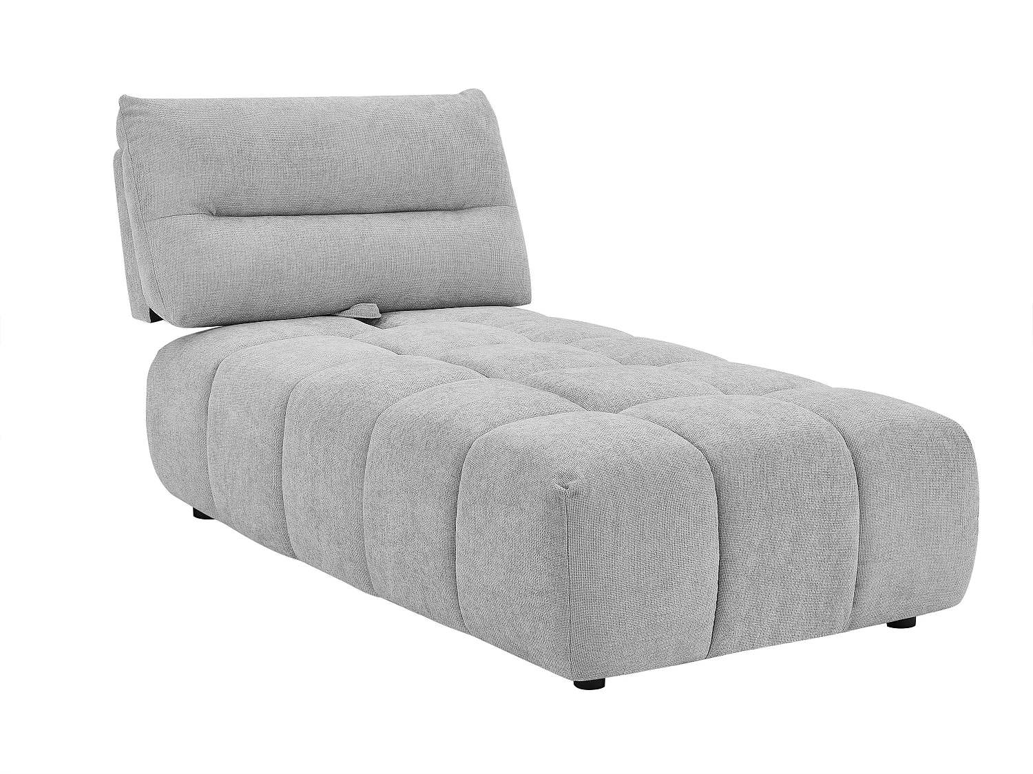 Meridienne met schuivende rugleuning van lichtgrijze stof met textuur APOLIU