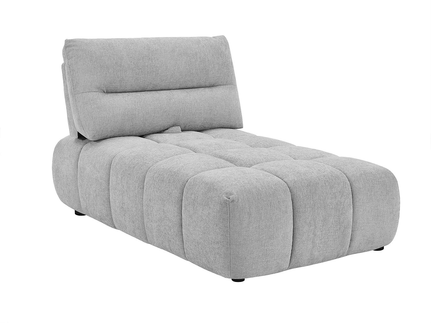 Meridienne met schuivende rugleuning van lichtgrijze stof met textuur APOLIU