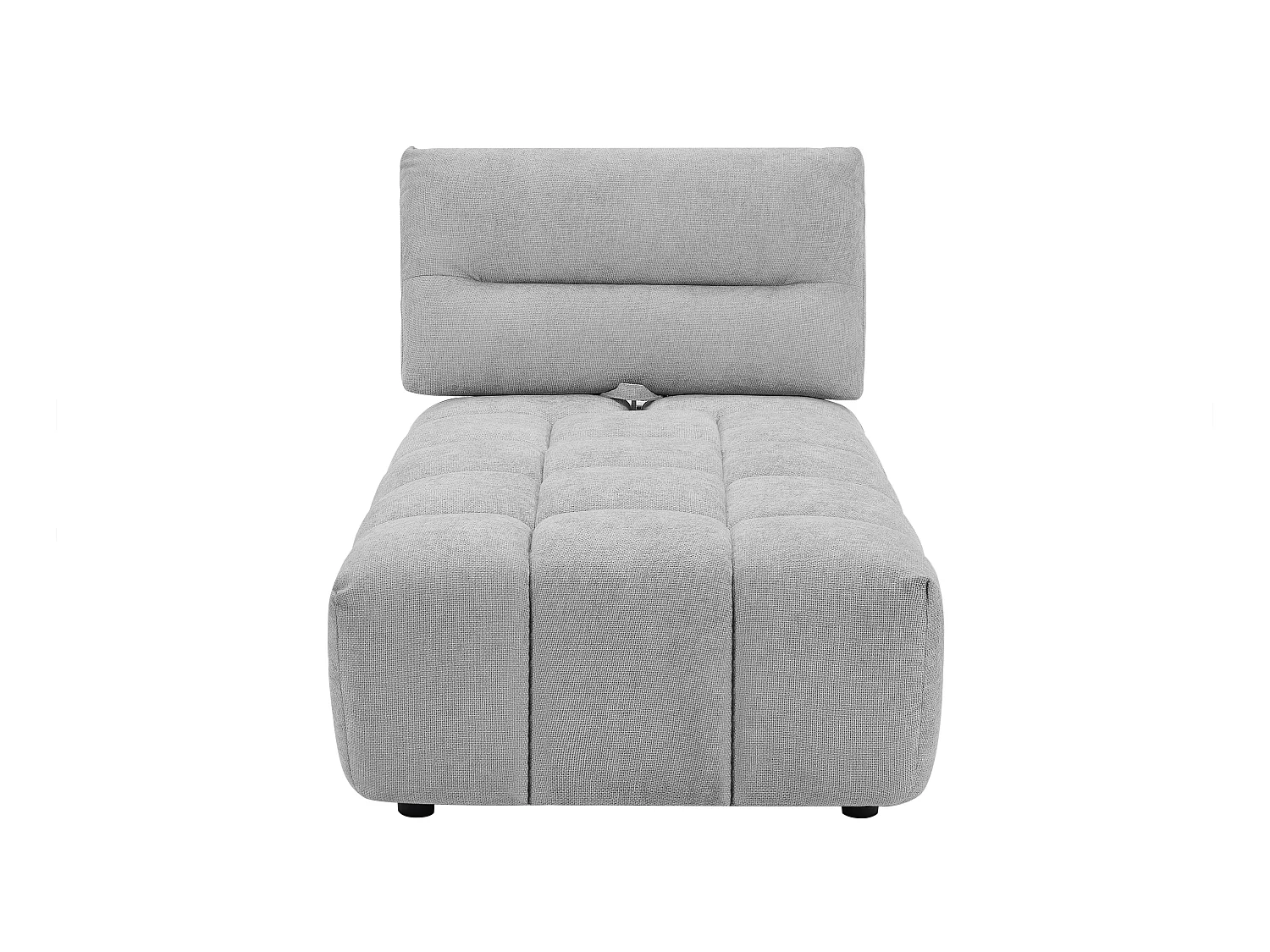 Méridienne dossier avance-recule en tissu texturé gris clair APOLIU