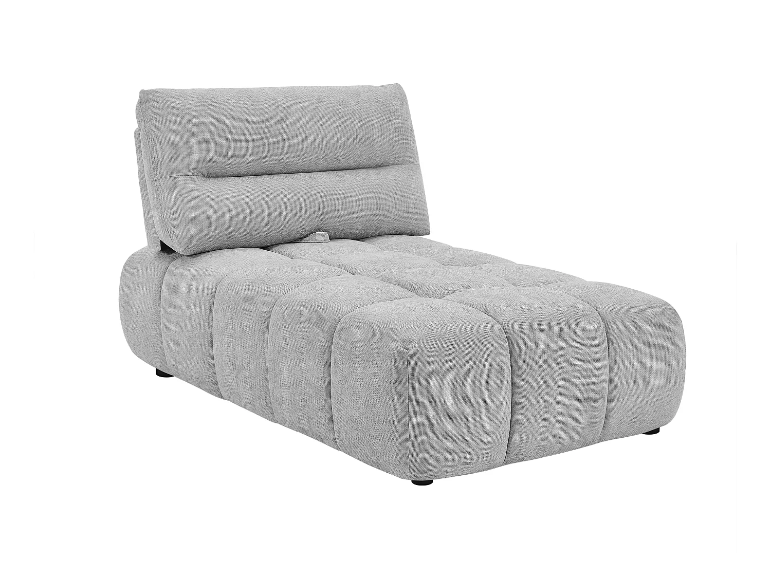 Recamiere mit verstellbarer Rückenlehne - Strukturstoff - Hellgrau - APOLIU