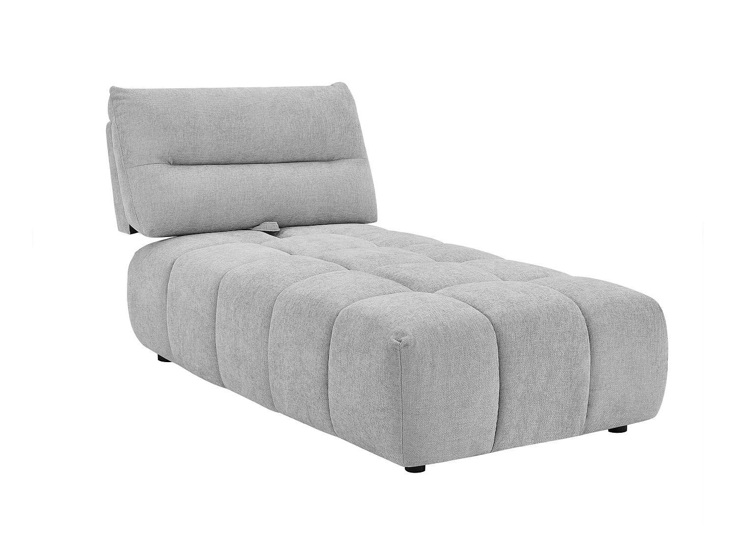 Recamiere mit verstellbarer Rückenlehne - Strukturstoff - Hellgrau - APOLIU