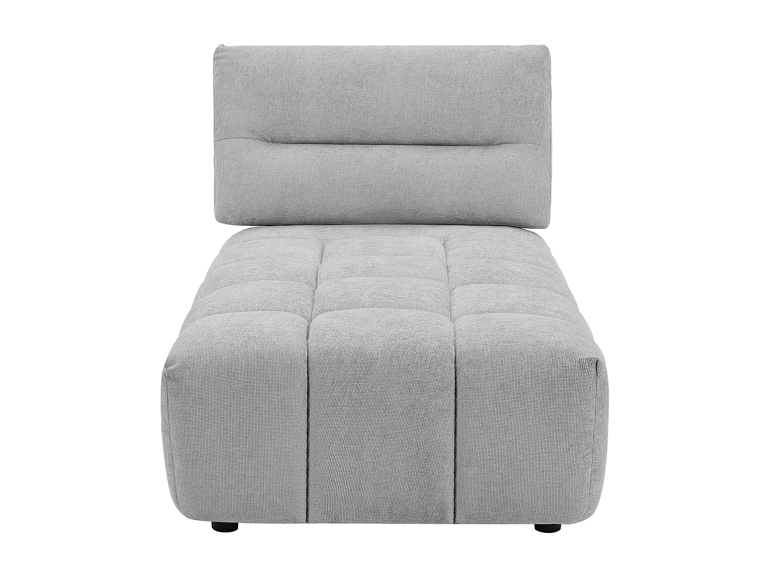 Méridienne dossier avance-recule en tissu texturé gris clair APOLIU