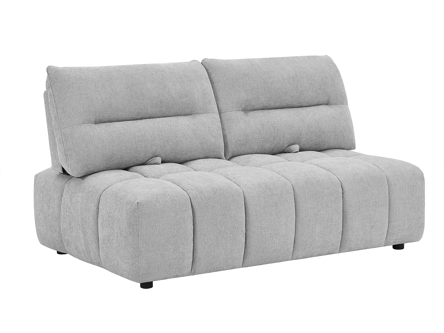 Tweezitsbank met schuivende rugleuning van lichtgrijze stof met textuur APOLIU