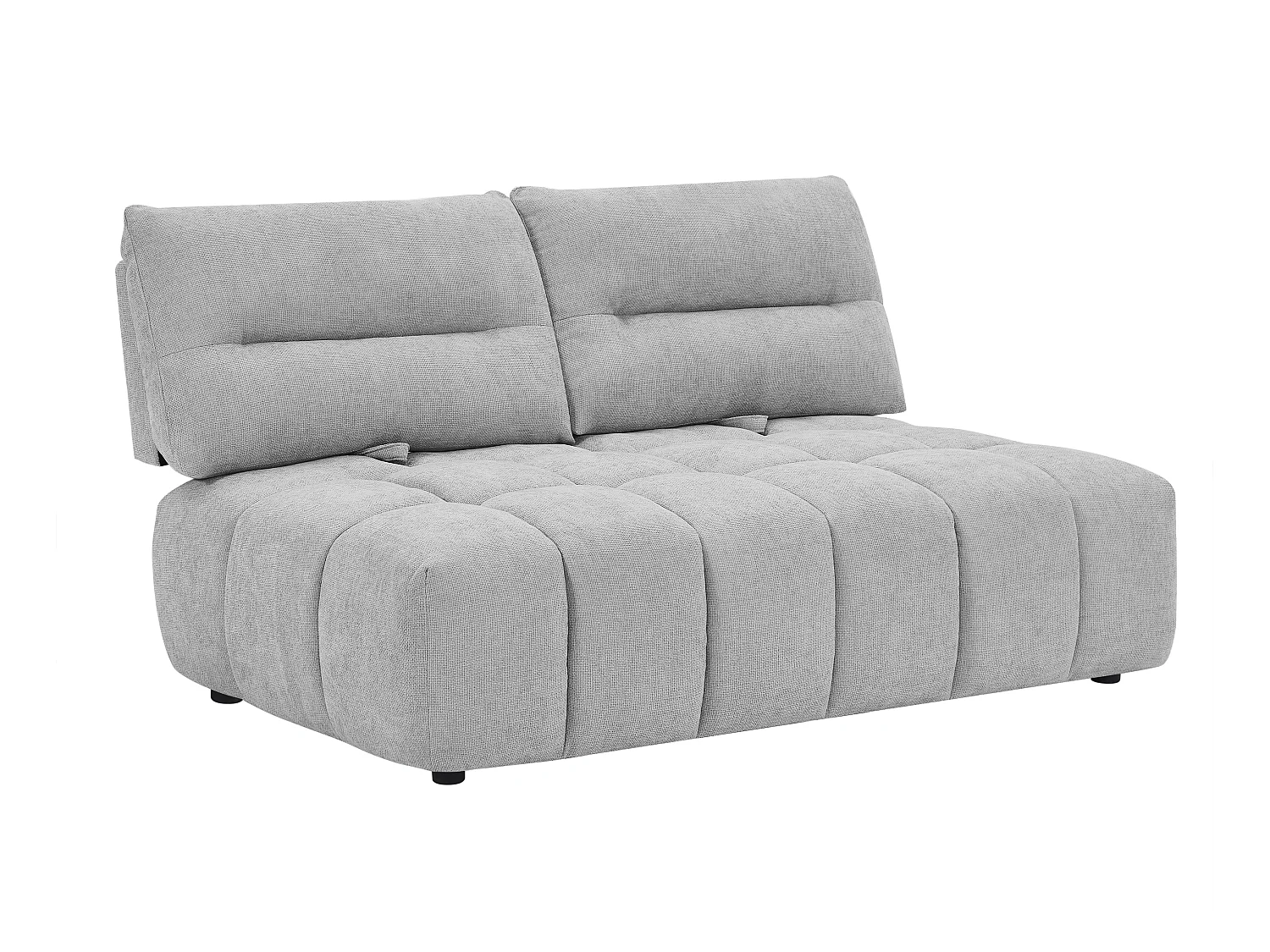 Canapé 2 places dossier avance-recule en tissu texturé gris clair APOLIU