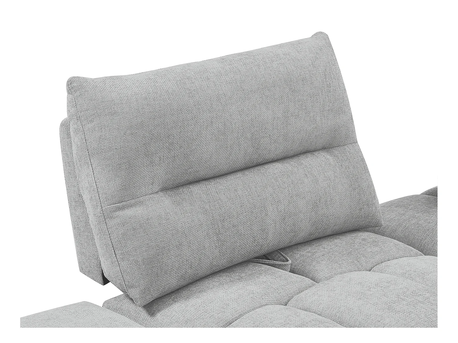 Canapé 2 places dossier avance-recule en tissu texturé gris clair APOLIU