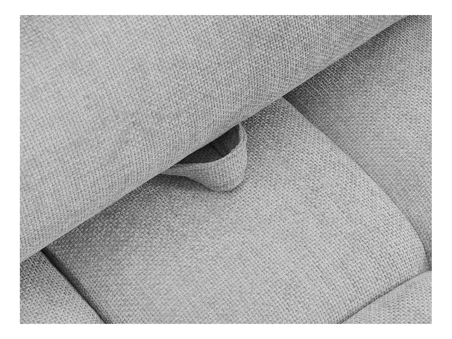 Canapé 2 places dossier avance-recule en tissu texturé gris clair APOLIU