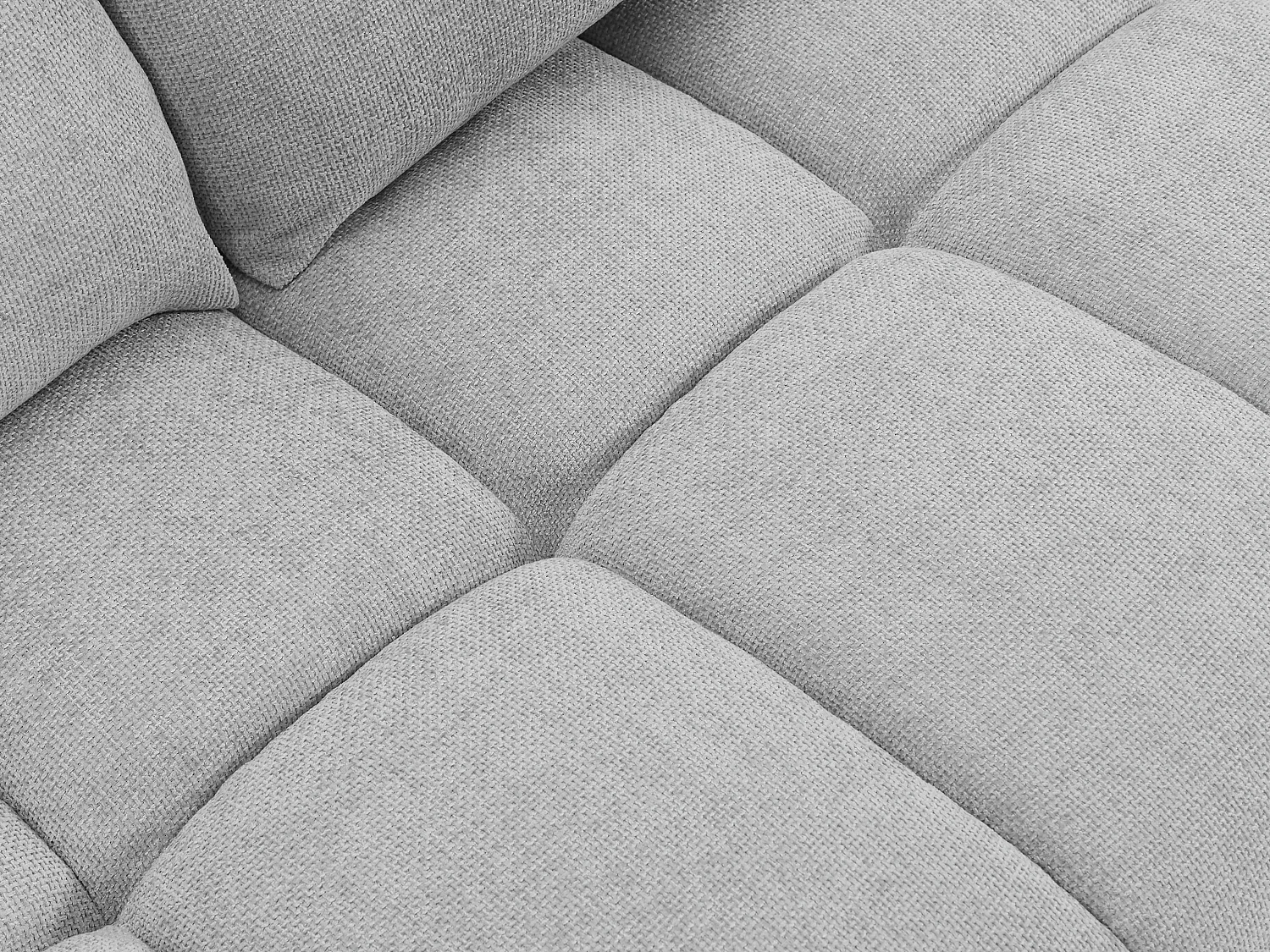 Canapé 2 places dossier avance-recule en tissu texturé gris clair APOLIU