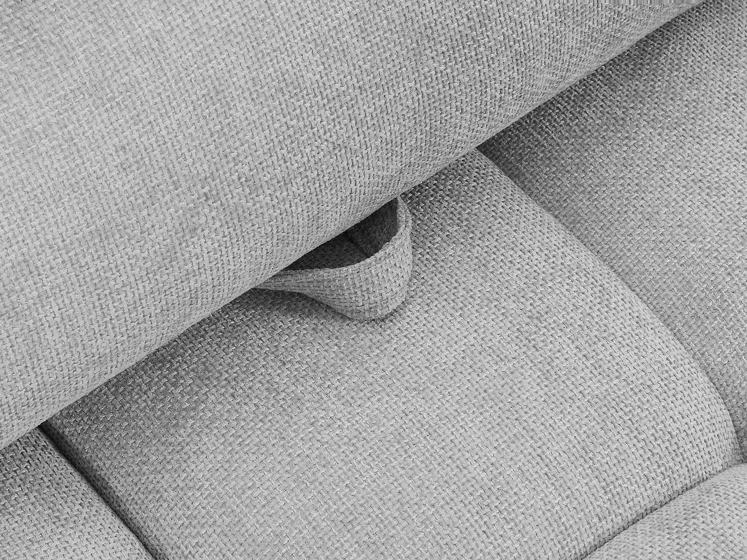 Canapé 2 places dossier avance-recule en tissu texturé gris clair APOLIU