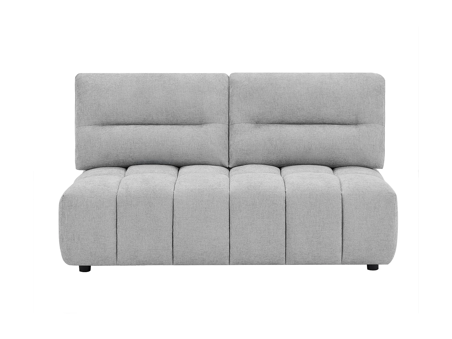 Canapé 2 places dossier avance-recule en tissu texturé gris clair APOLIU