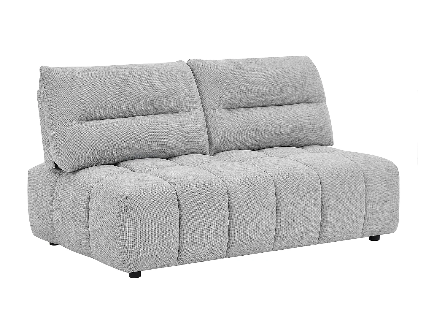 Canapé 2 places dossier avance-recule en tissu texturé gris clair APOLIU