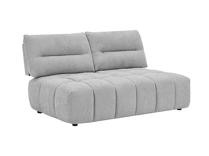 Canapé 2 places dossier avance-recule en tissu texturé gris clair APOLIU