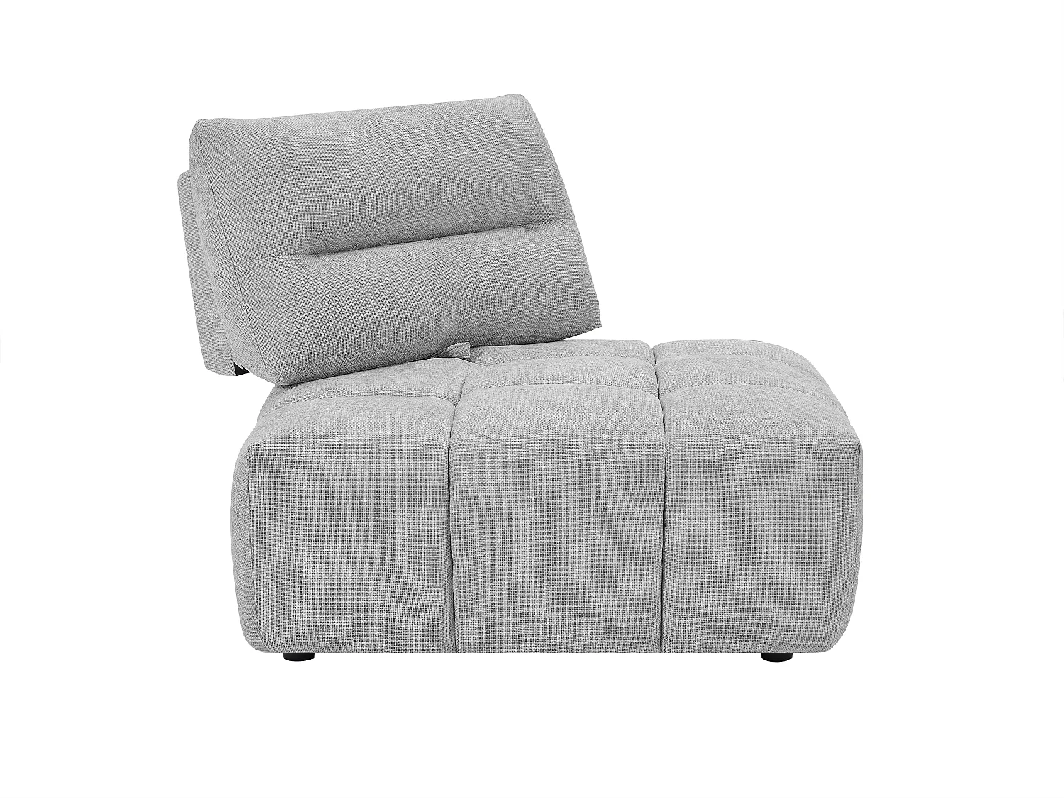 Ecksessel mit verstellbarer Rückenlehne - Strukturstoff - Hellgrau - APOLIU