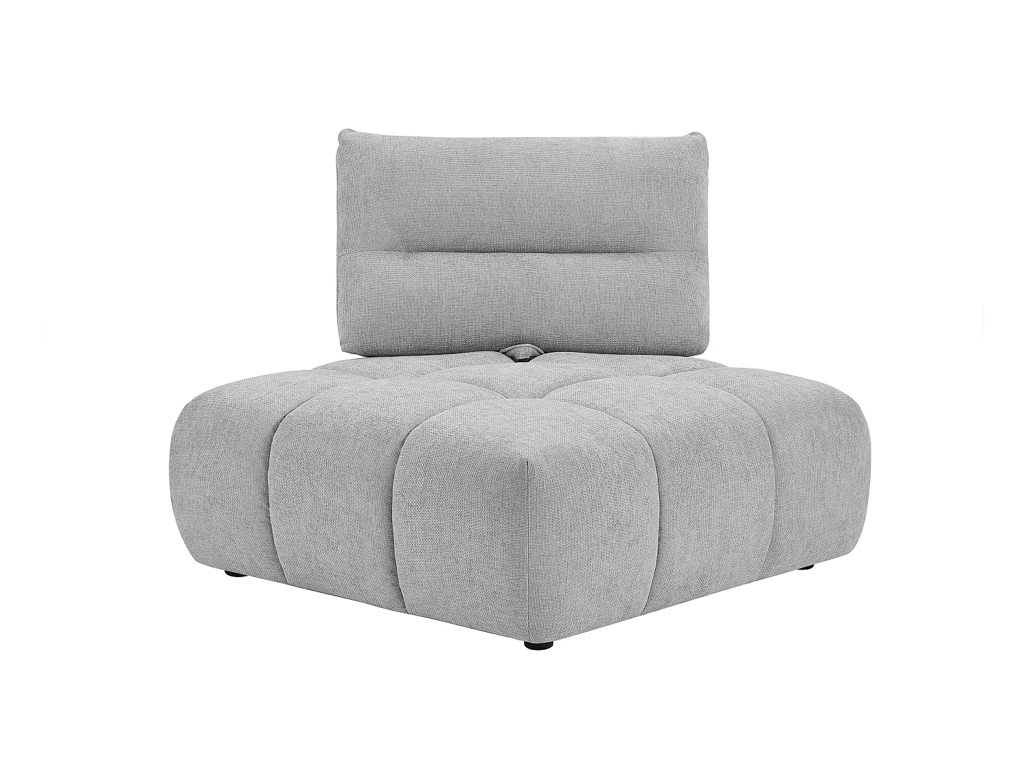 Fauteuil d'angle dossier avance-recule en tissu texturé gris clair APOLIU