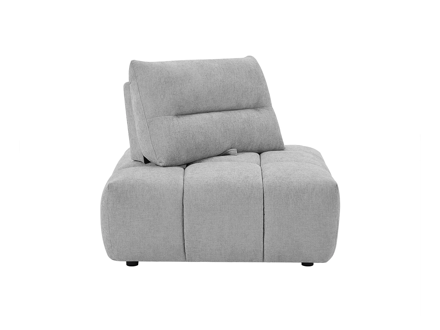Hoekfauteuil met schuivende rugleuning van lichtgrijze stof met textuur APOLIU
