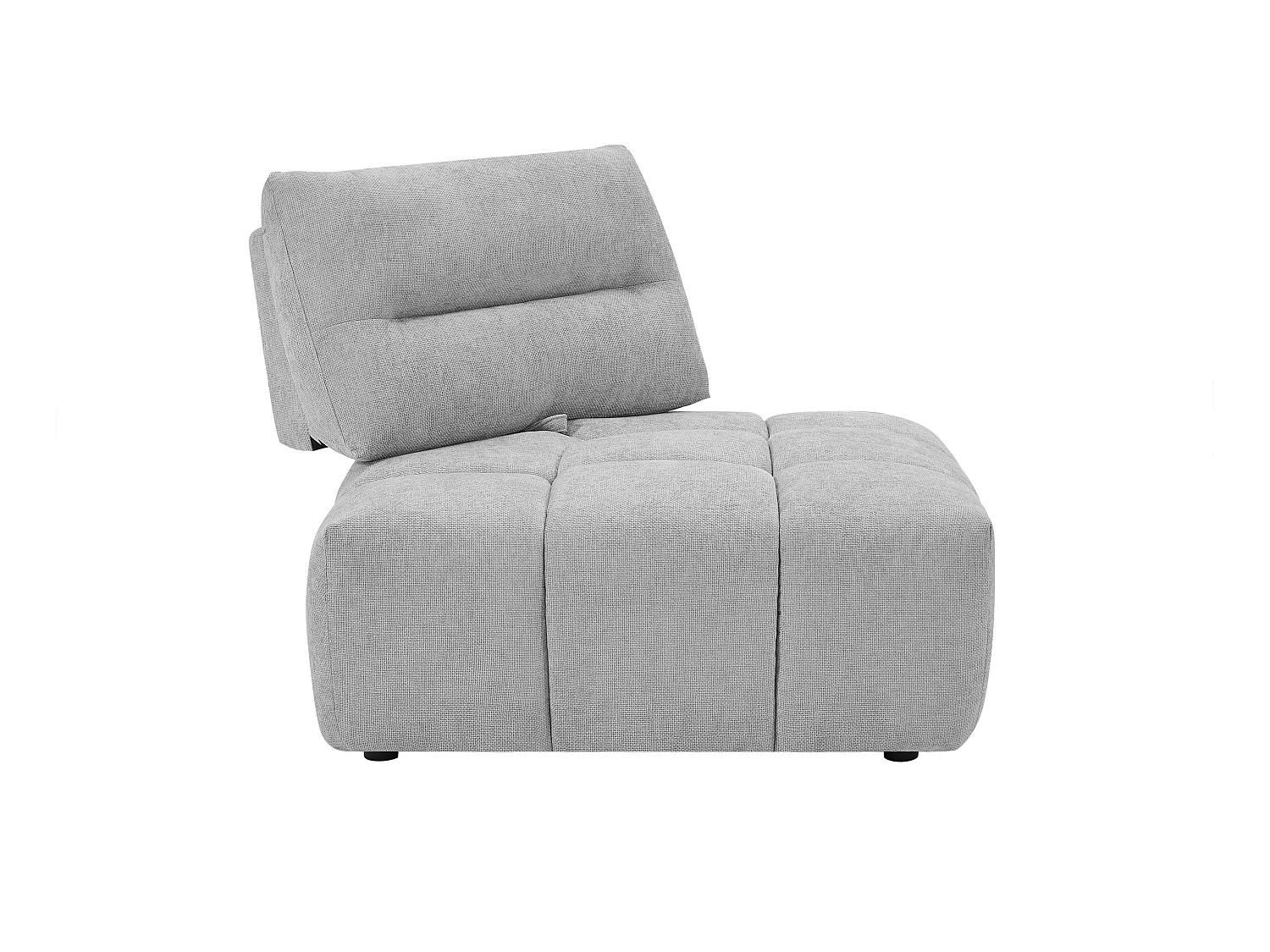 Hoekfauteuil met schuivende rugleuning van lichtgrijze stof met textuur APOLIU