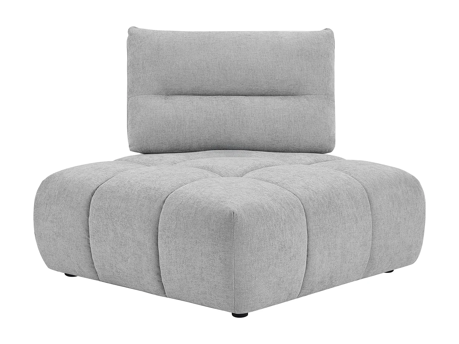 Fauteuil d'angle dossier avance-recule en tissu texturé gris clair APOLIU