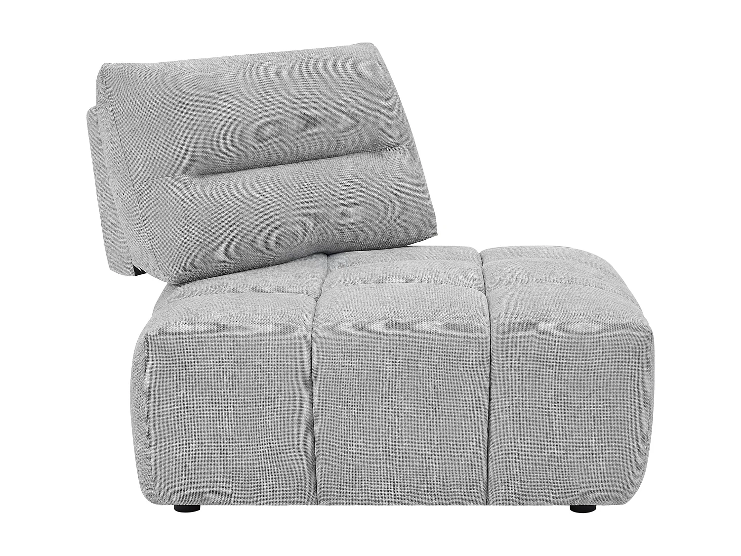 Fauteuil d'angle dossier avance-recule en tissu texturé gris clair APOLIU