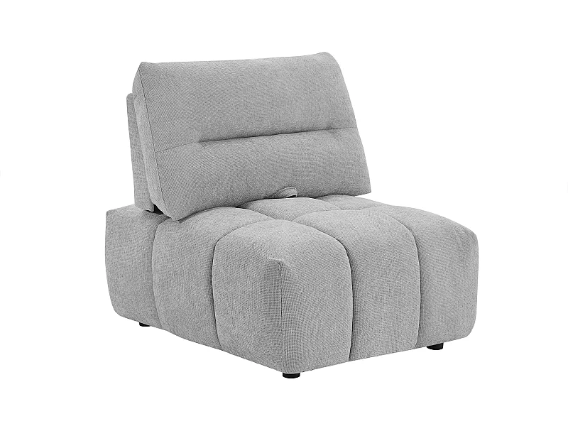 Fauteuil met schuivende rugleuning van lichtgrijze stof met textuur APOLIU