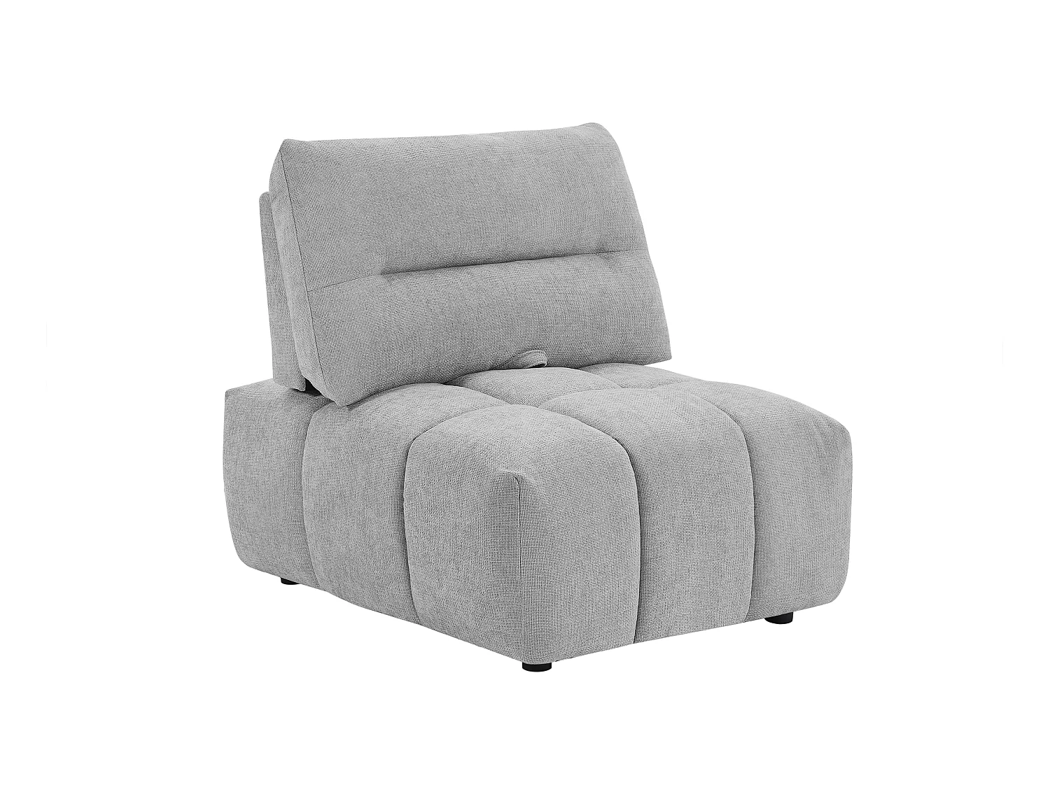 Fauteuil met schuivende rugleuning van lichtgrijze stof met textuur APOLIU
