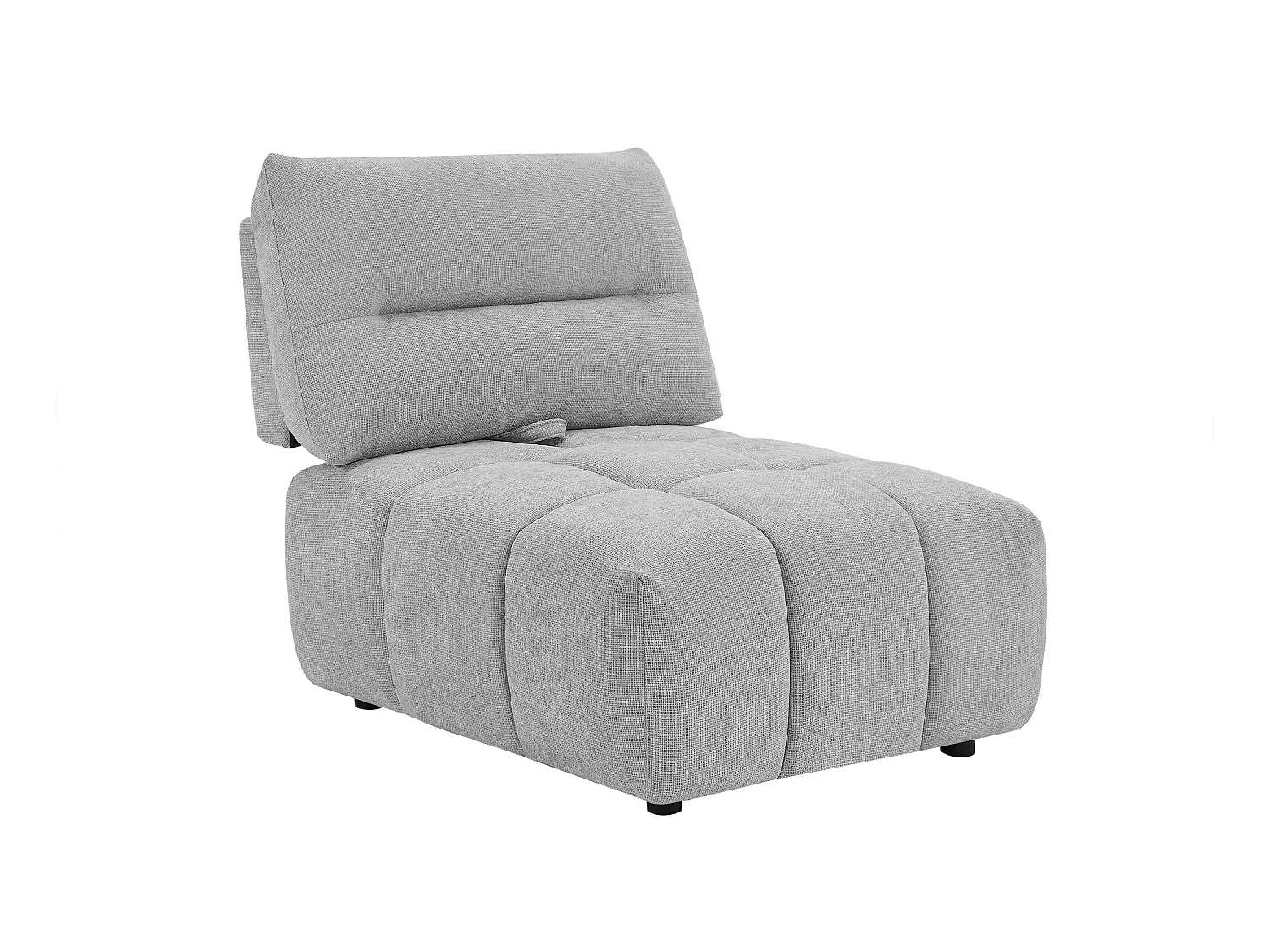 Fauteuil met schuivende rugleuning van lichtgrijze stof met textuur APOLIU