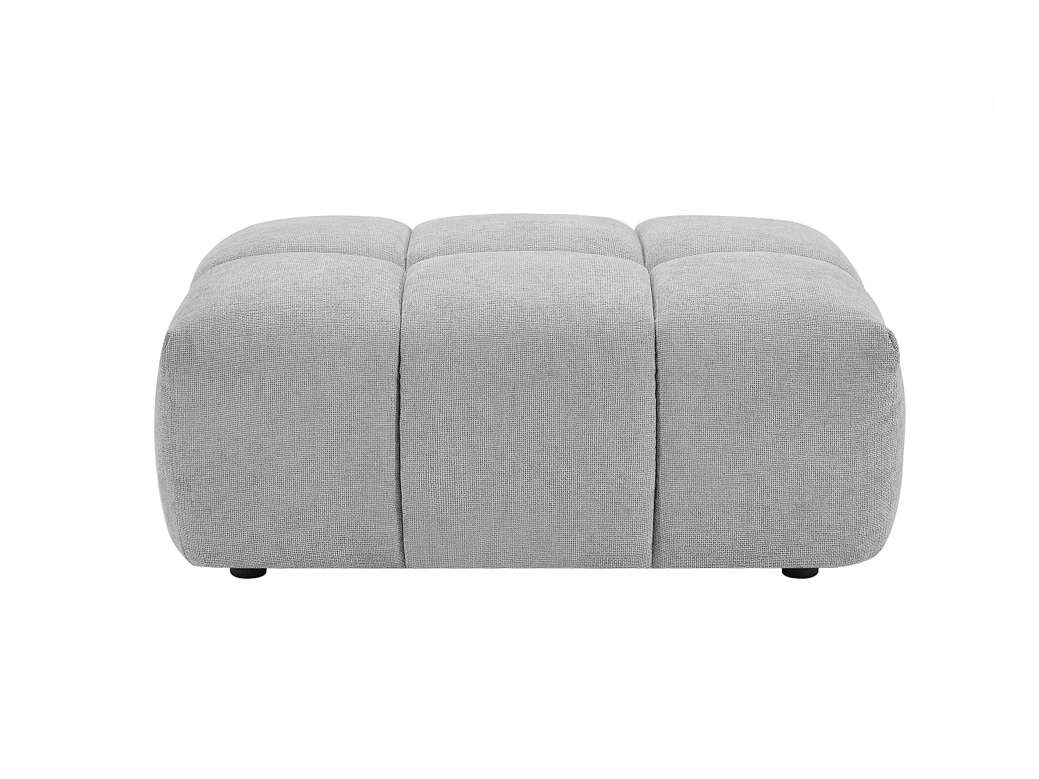 Pouf en tissu texturé gris clair APOLIU