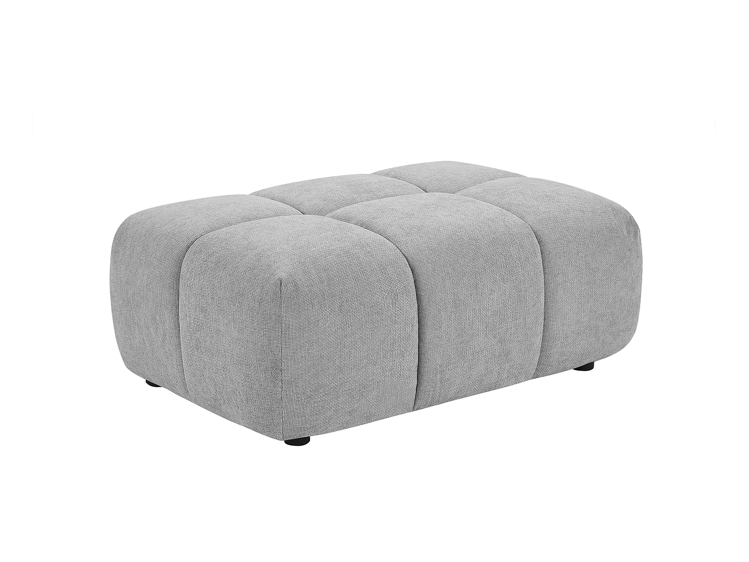 Puf de tela texturizada gris claro APOLIU