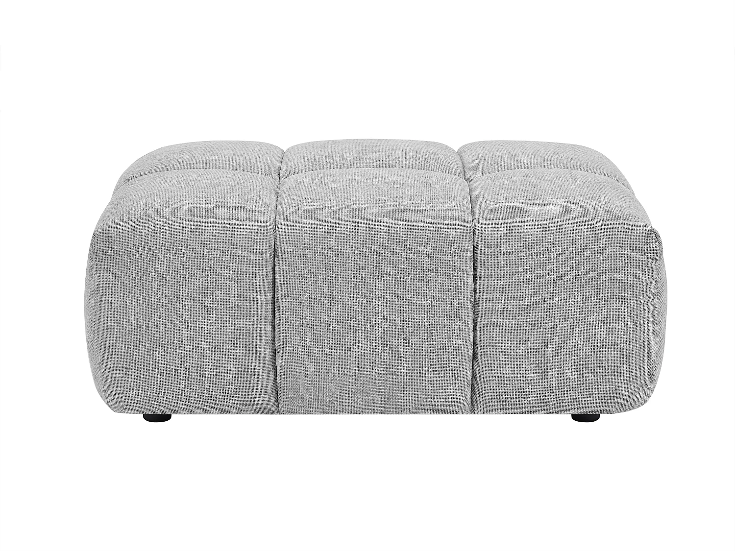 Pouf en tissu texturé gris clair APOLIU