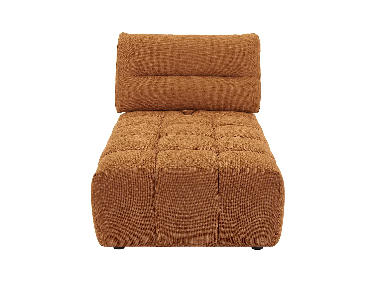 Méridienne de avance y retroceso con respaldo en tela texturizada terracota APOLIU