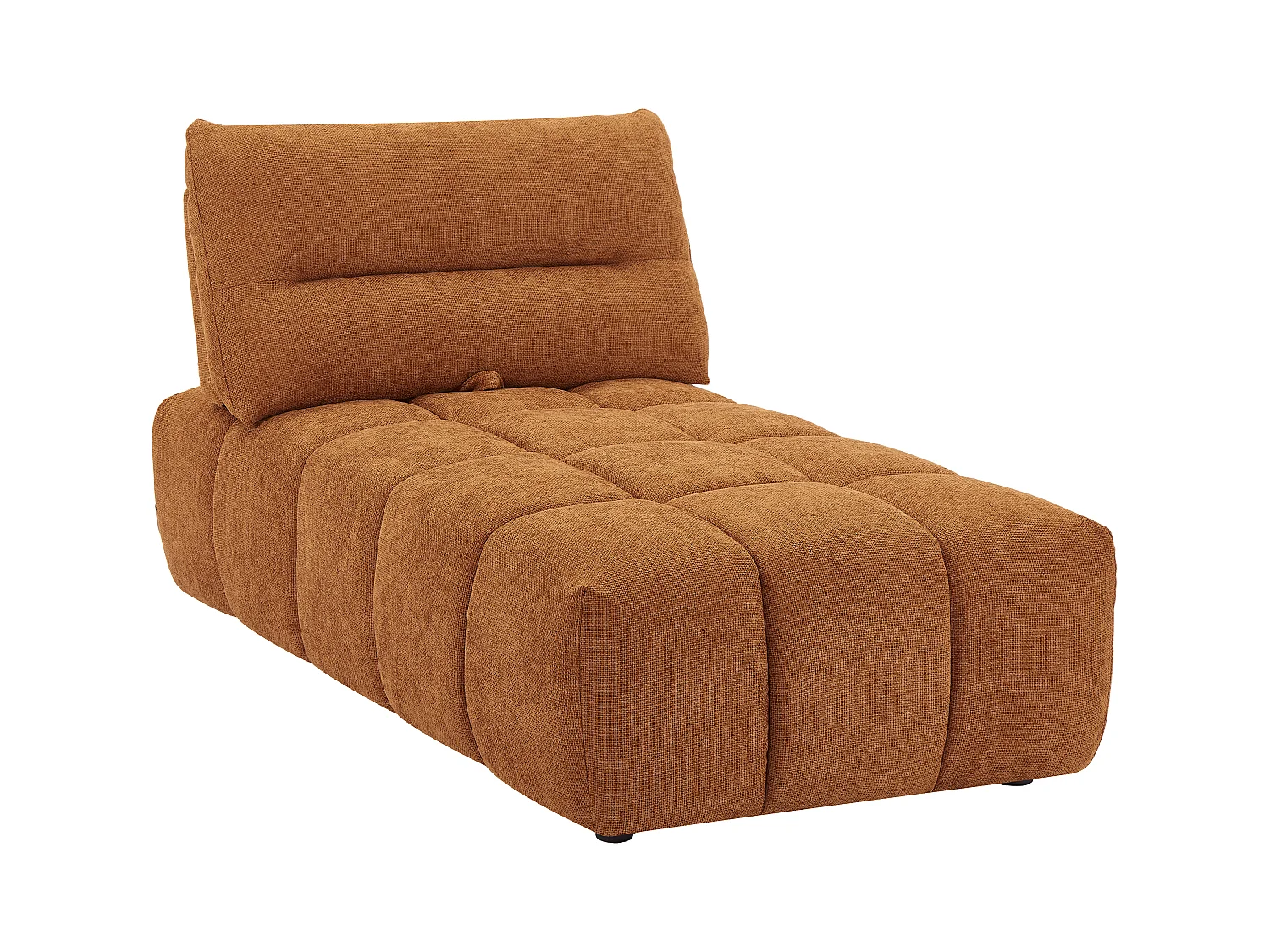 Méridienne dossier avance-recule en tissu texturé terracotta APOLIU