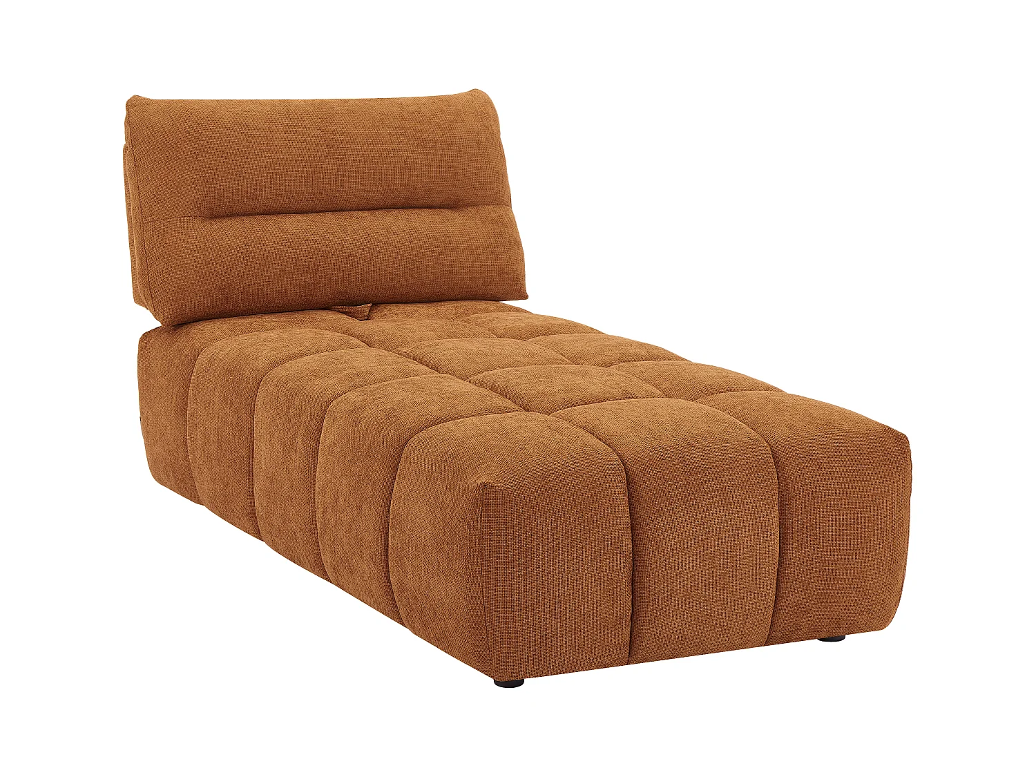 Méridienne dossier avance-recule en tissu texturé terracotta APOLIU