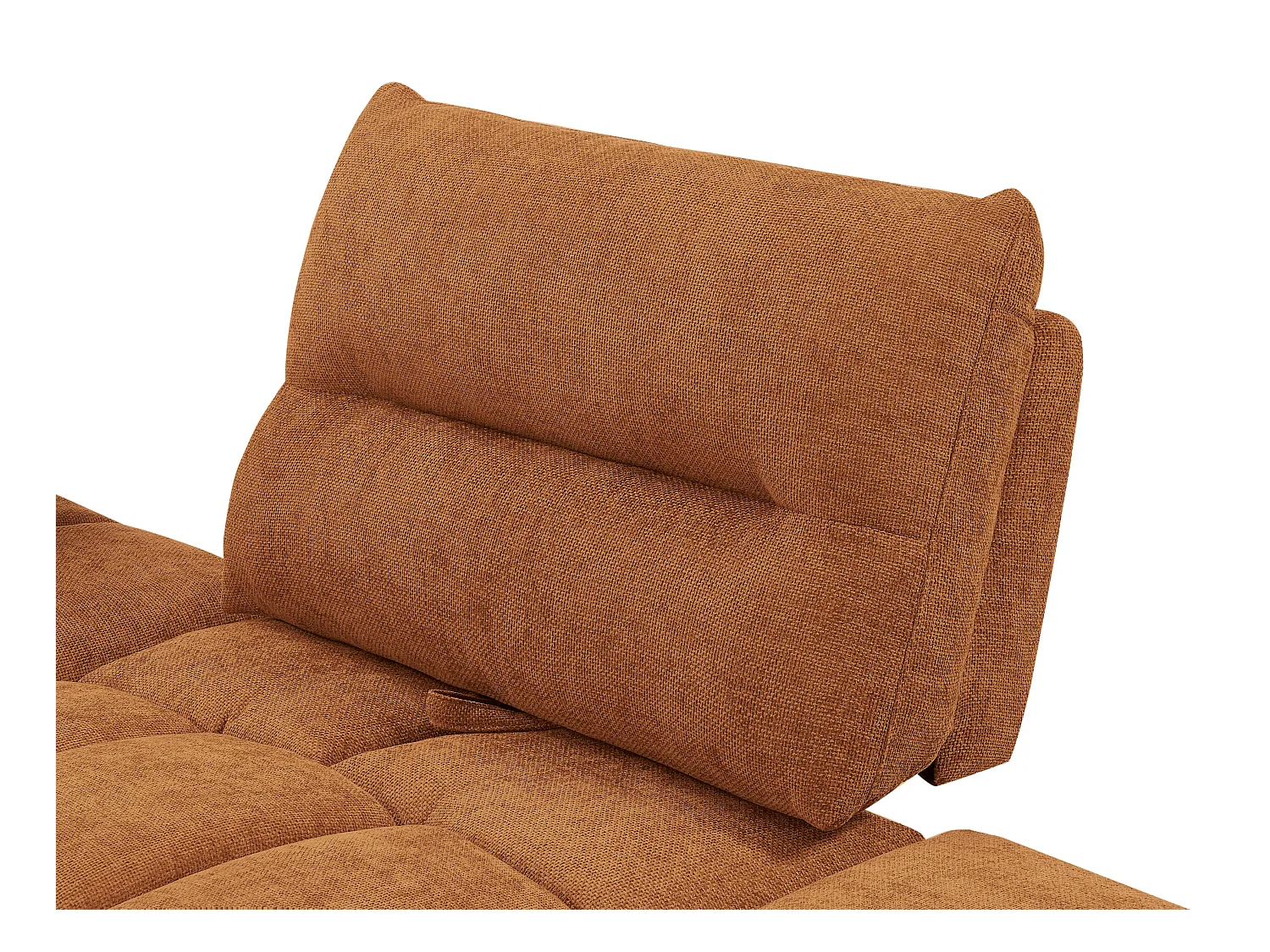 Méridienne dossier avance-recule en tissu texturé terracotta APOLIU