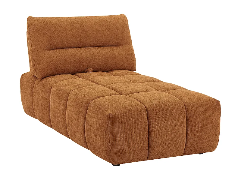 Méridienne dossier avance-recule en tissu texturé terracotta APOLIU