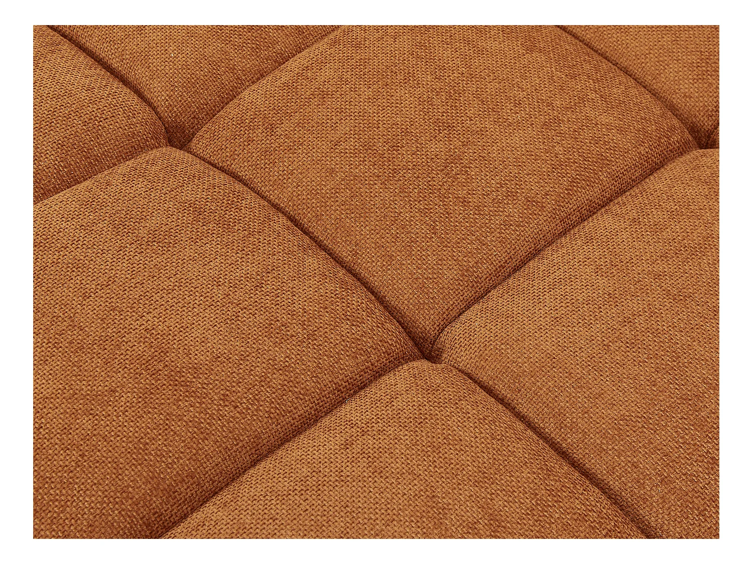 Meridienne voor 2 personen met schuivende rugleuning van terracottakleurige stof met textuur APOLIU