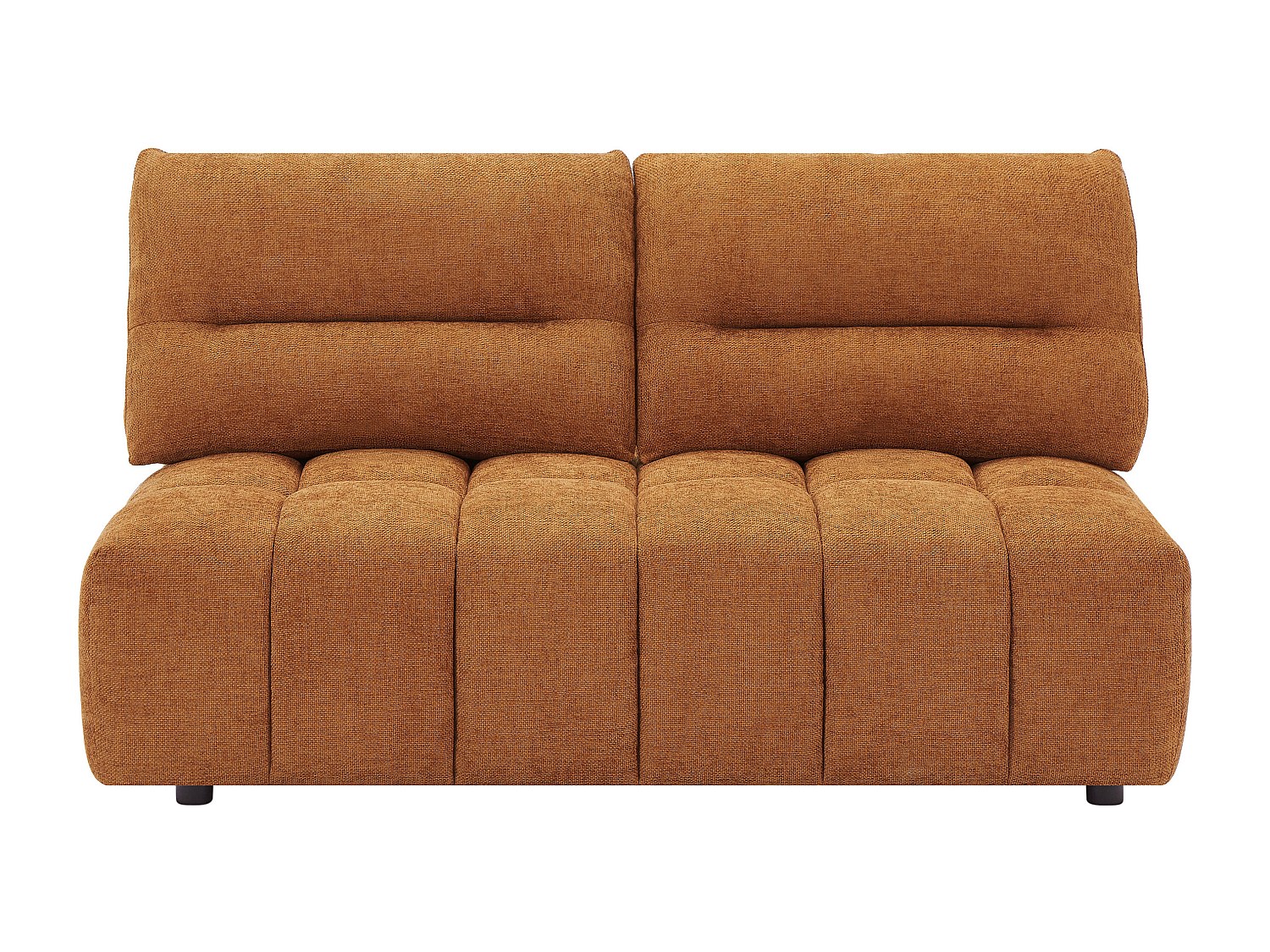 Sofa 2-Sitzer mit verstellbarer Rückenlehne - Strukturstoff - Terracotta - günstig online kaufen
