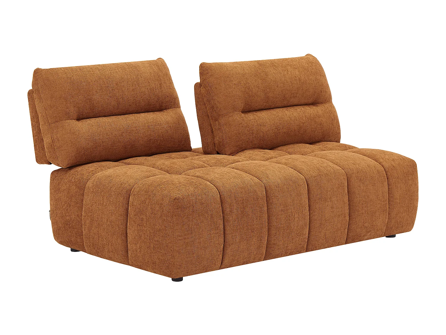 Canapé 2 places dossier avance-recule en tissu texturé terracotta APOLIU