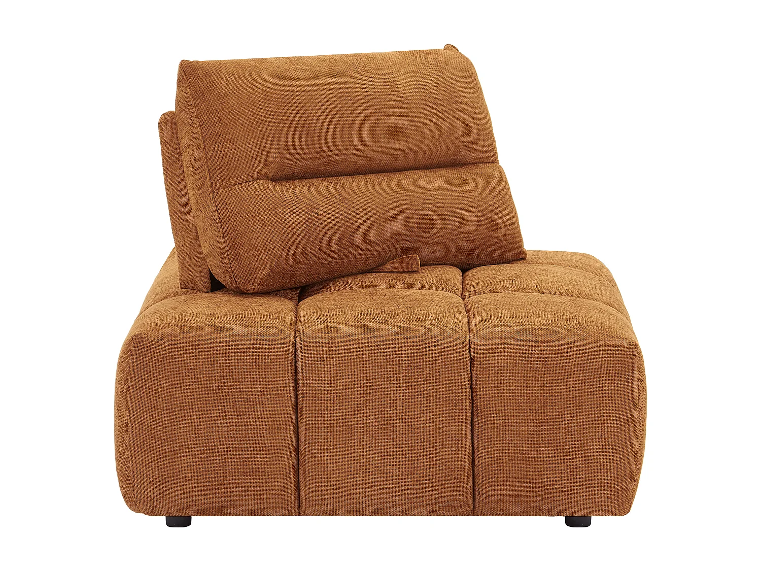 Sofá esquinero reclinable de tela texturizada terracota APOLIU