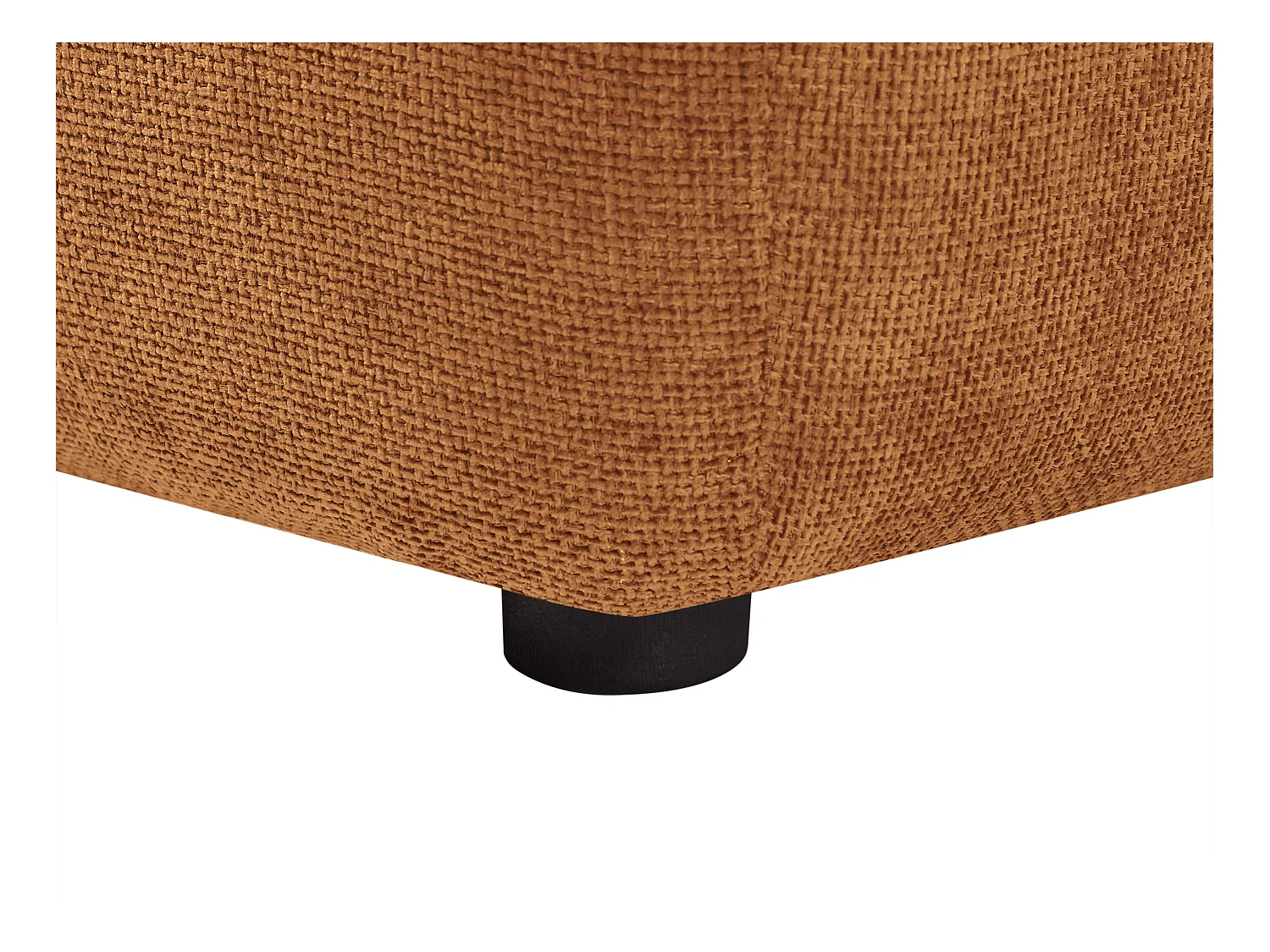 Hoekfauteuil met schuivende rugleuning van terracottakleurige stof met textuur APOLIU