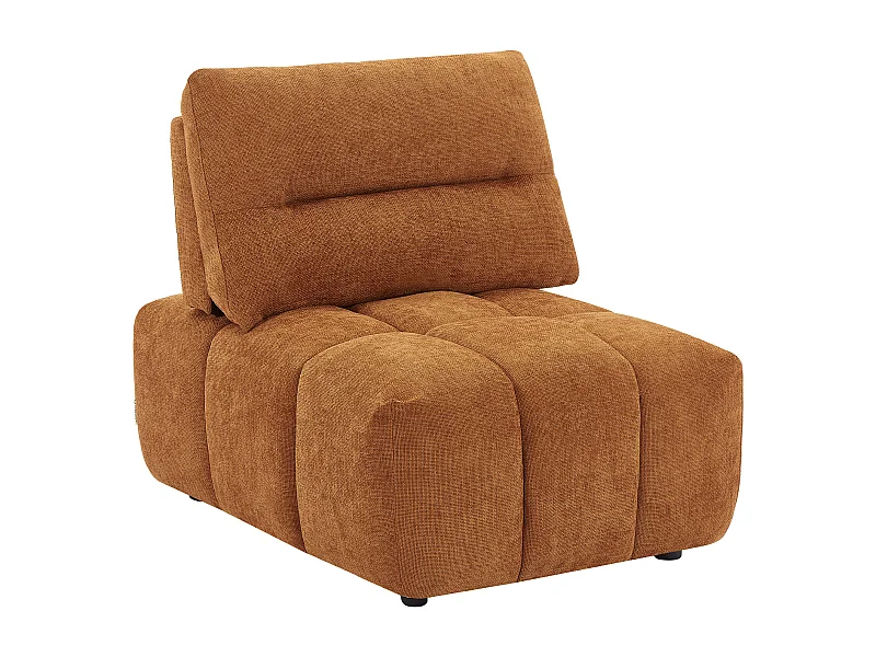 Fauteuil dossier avance-recule en tissu texturé terracotta APOLIU